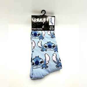 Disney Light Blue Stitch Patterned Socks